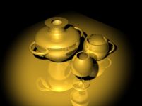 金色玻璃器皿套装3D模型