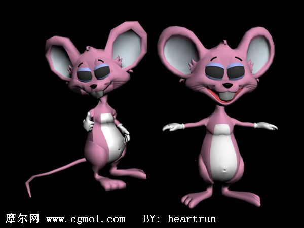 卡通老鼠3D模型_卡通角色_动画角色_3D模型免费下载_摩尔网