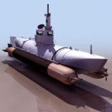 老式潜水艇3D模型