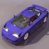 布加迪紫色跑车3D模型(低模)