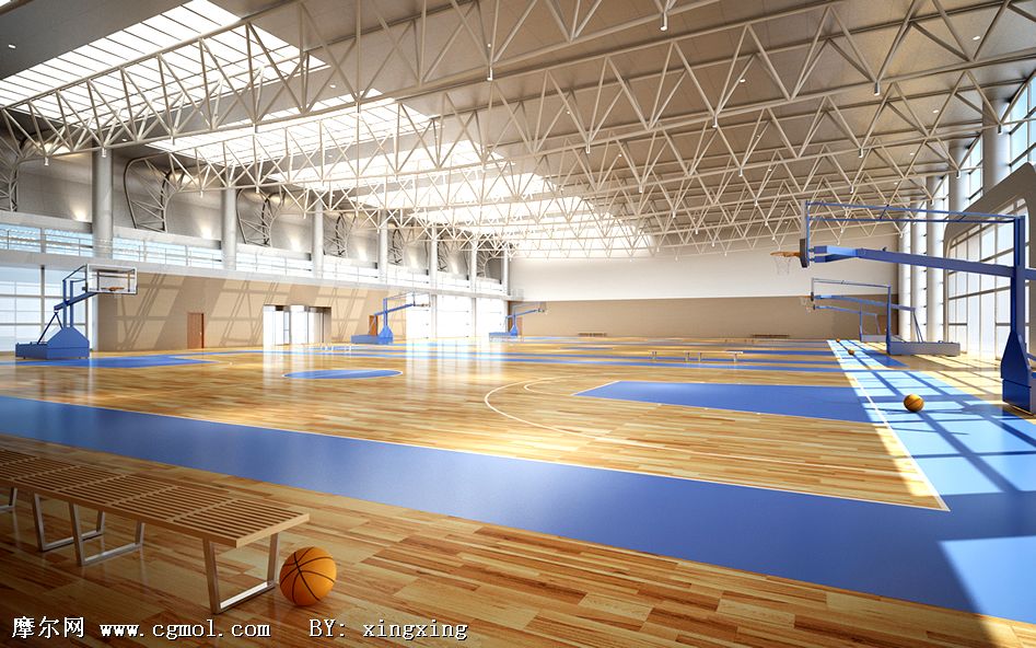 高精细室内篮球馆3D模型,整体效果,室内模型,3d模型下载,3D模型网,maya模型免费下载,摩尔网