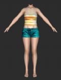 吊带衫超短裤女人体3D模型