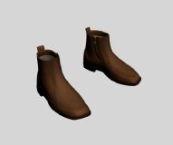 男士棕色皮鞋,鞋子3D模型