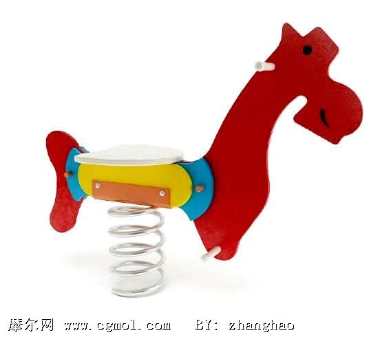 儿童玩具弹簧木马3d模型