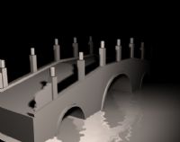 小桥流水自然场景3D模型