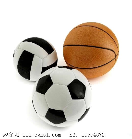 篮球,足球,排球3d模型