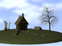 房子,小树,花草场景3D模型