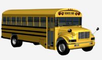 欧美风格的校车巴士3D模型(高模)