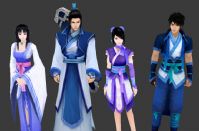 云天河,韩菱纱,柳梦璃,慕容紫英,琼华派服装,仙剑角色3D模型