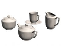茶杯,茶壶,茶叶罐家居用品3D模型