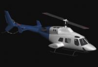 蓝白私人飞机3D模型