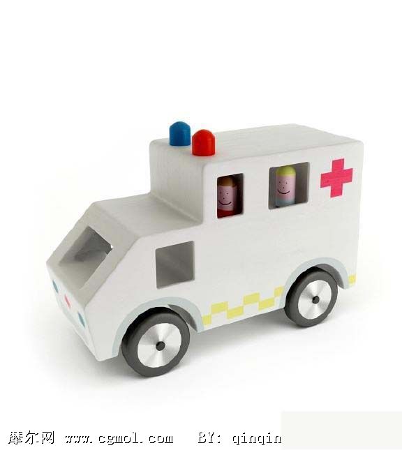 儿童玩具车120玩具救护车3d模型,家居装饰,室
