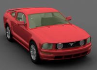 红色福特野马汽车,maya模型