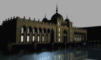 欧洲水域城堡建筑场景3D模型(有灯光)