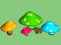 可爱的蘑菇3D模型