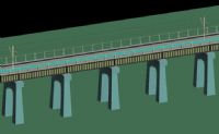 双向高速铁路线3D模型