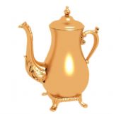 金色的茶壶,水壶3D模型