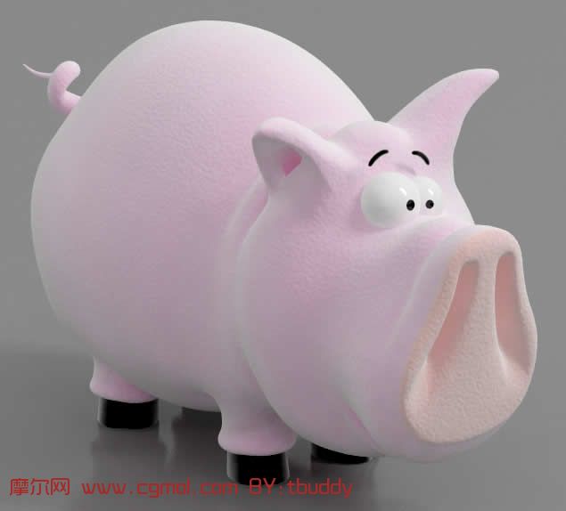 粉色可爱小猪储蓄罐3D模型,其他,室内模型,3D
