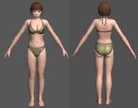 穿比基尼泳装的现实女性3D模型