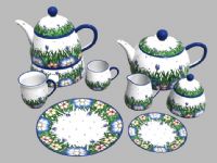 一套茶壶,茶杯3D模型