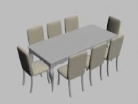 餐桌,桌子,椅子3D模型