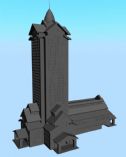 高层塔式建筑,塔3D模型