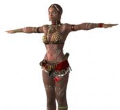 次时代游戏《生化危机5》的女主角Sheva Alomar(谢娃·阿洛玛)的3D模型