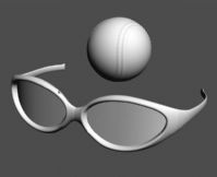 眼镜,棒球,网球3D模型