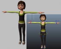 卡通女孩的maya模型(带绑定)
