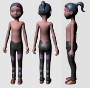 一个女孩的maya模型(带绑定)