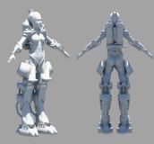 女机器人,maya科幻角色模型