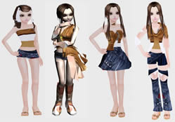 四个QQ炫舞女孩,3D游戏角色模型