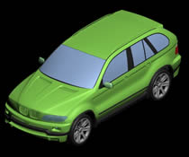 一辆小汽车的3D模型