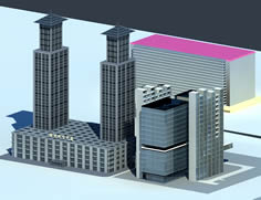 福州双子大厦3D模型