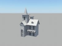 教堂式房屋,maya建筑 模型