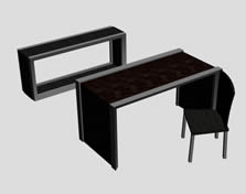 简易桌子,椅子组合3D模型