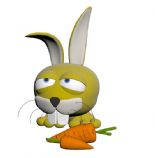 卡通兔子,胡萝卜3D模型