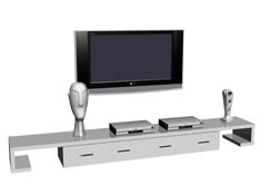 液晶电视,DVD,音箱,电视机柜组合3d模型