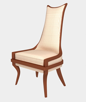 高靠背木质椅子3D模型