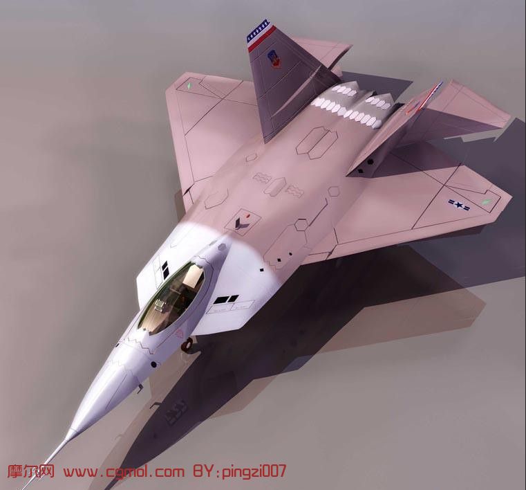 美国YF22战斗机3D模型