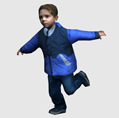 奔跑的小男孩3d模型