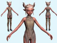 次时代游戏TERA中的NPC小女孩,3D角色模型