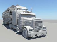 伐木车,伐木运输车,大卡车的maya模型