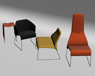 四款简易椅子3d模型
