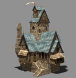 国外城堡,茅屋,3d建筑模型