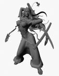 超逼真性感的日本美女武士3D模型