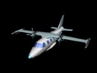 双引擎私人飞机3D模型
