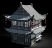 古代酒楼,豪华民宅,古代建筑3D模型