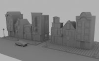 现代街道场景maya模型