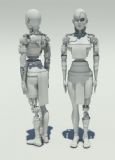 高精度女机器人3D模型